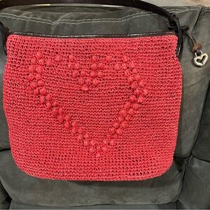 Brighton Hand-Crocheted Red Women’s Shoulder Bag